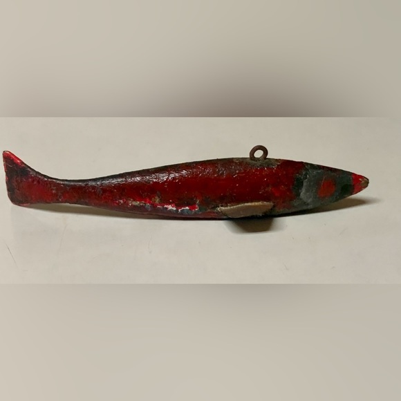Early 20th Century 1900s Hand Crafted Wooden Metal 5” Decoy Fishing Lure - Picture 1 of 15
